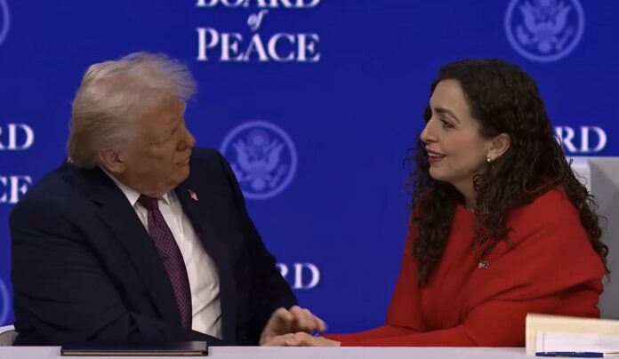 “Sepse aleanca me Amerikën është rruga e vetme”, Osmani publikon foto me Trump pas themelimit të Bordit të Paqes