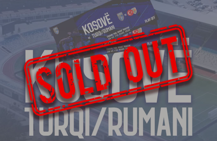 Shiten të gjitha biletat për ndeshjen Kosovë – Turqi/Rumani