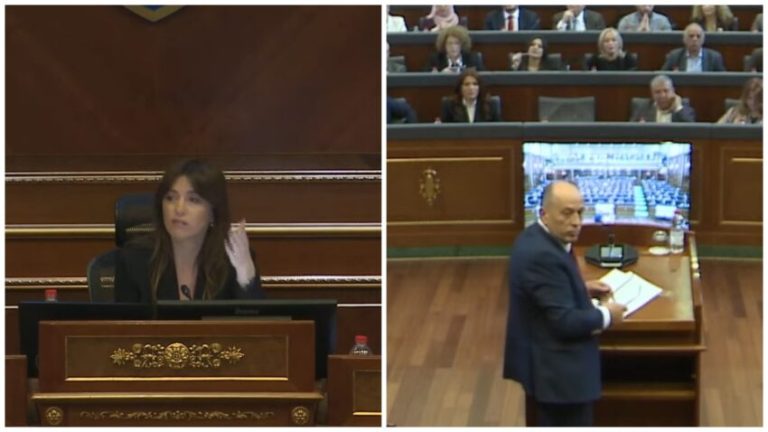 “Mos të ndodh me u çu se nuk e merr fjalën” – Tensionohet debati mes Albulena Haxhiut dhe Ferat Shalës